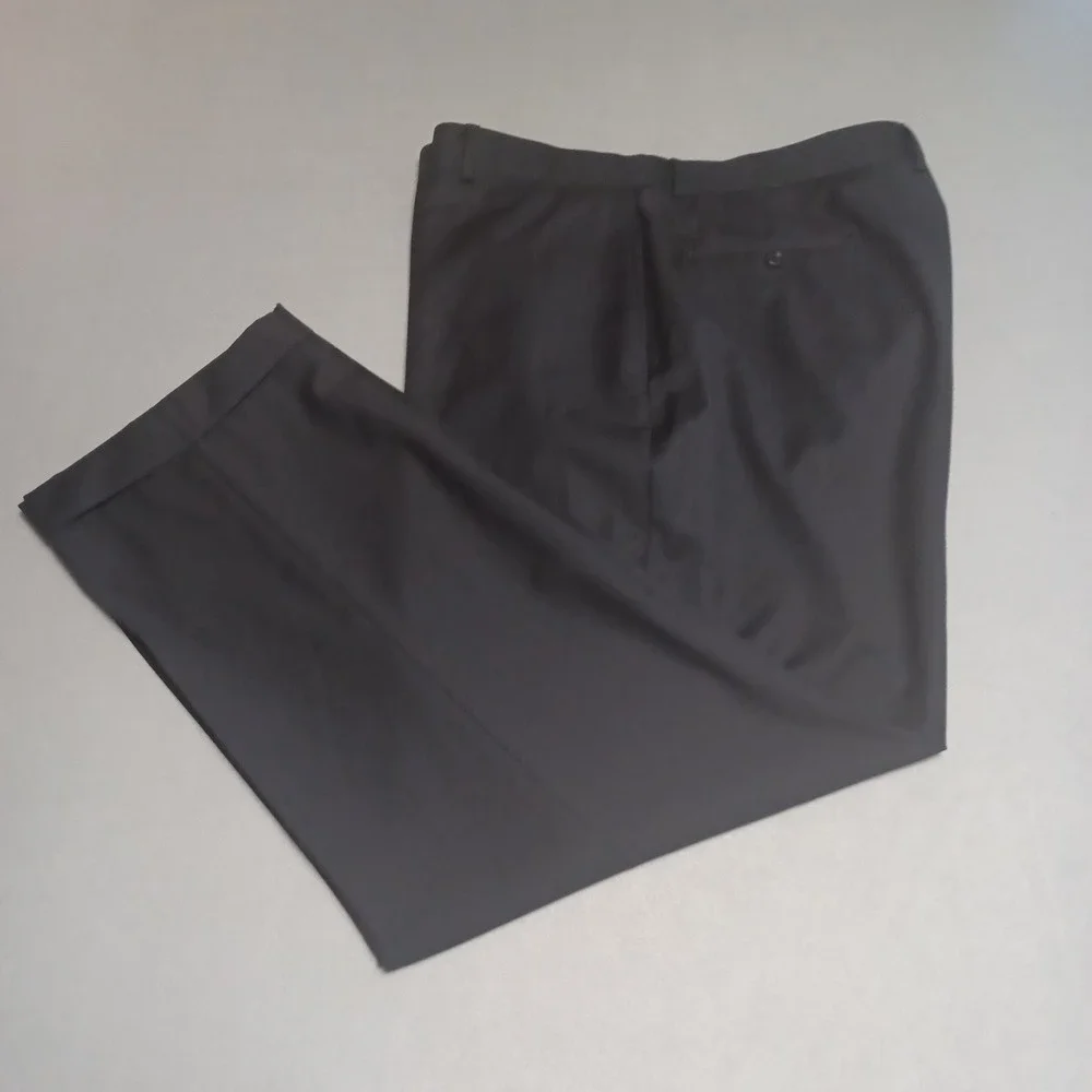 Wilke-Rodriguez Mens 40x30 Wool Suit Pants Charcoal Gray Dress‎ Trousers Cuffed